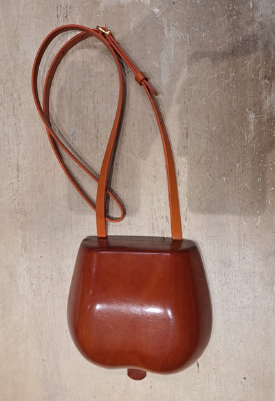 BORSA IN CUOIETTO FIORENTINO " MELA' " cm 15,5 x 18x 5