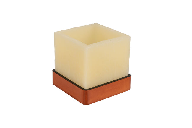Wax candle with LED with Cuoietto Fiorentino base
